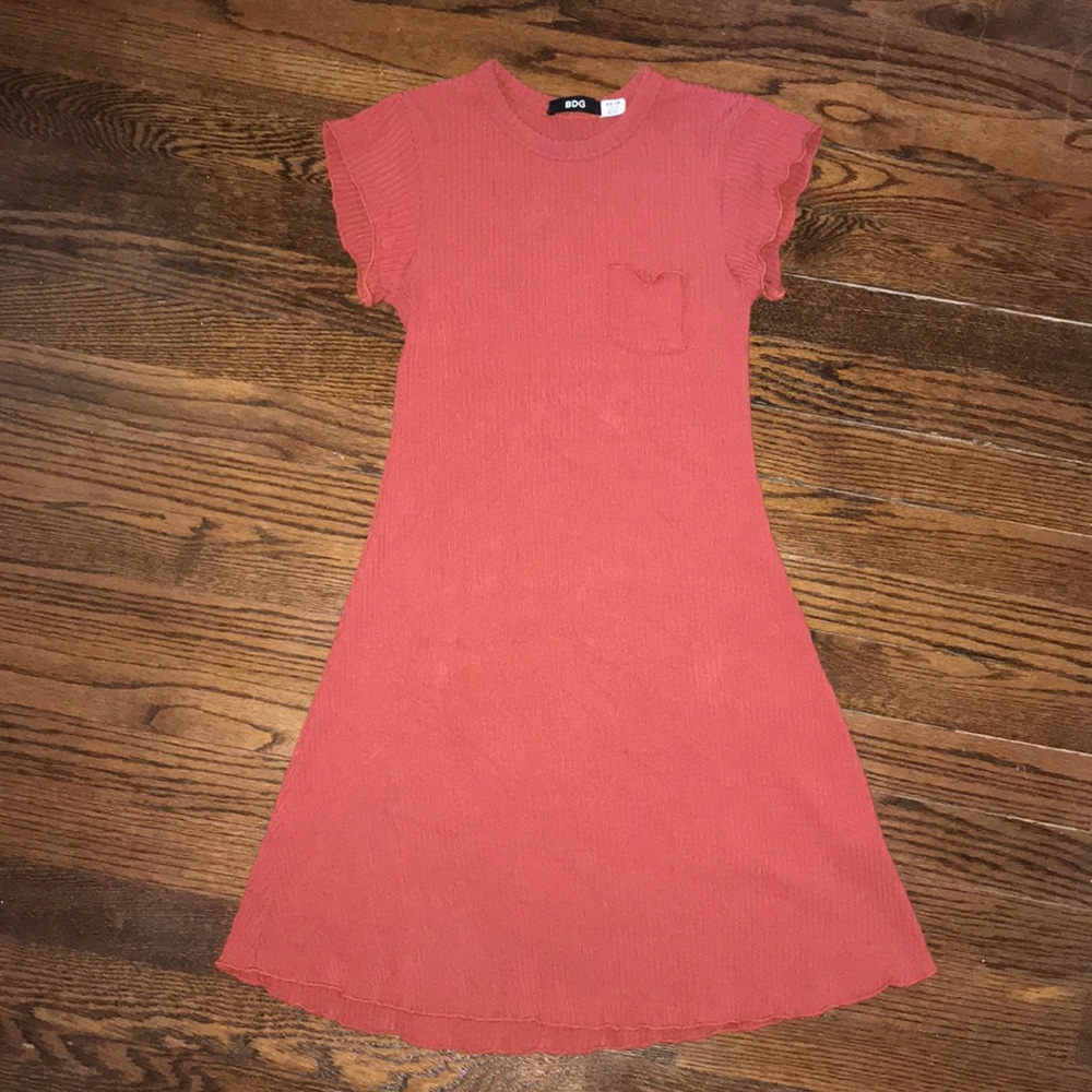 BDG Dress Red Ribbed